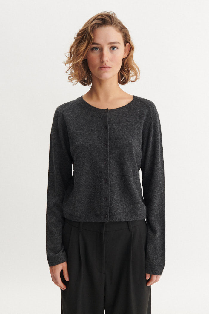 Basic Apparel Selem Cardigan Cardigans 393 Dark Grey Mel.